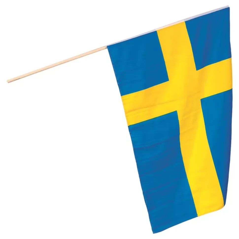 Svensk flagg på pinne – stor