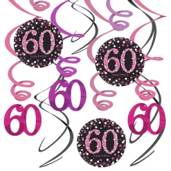 Swirls 60 Rosa Hengende Dekorasjon