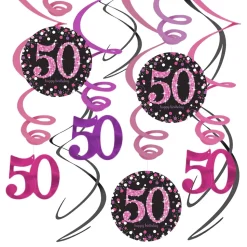 Swirls 50 Rosa Hengende Dekorasjon