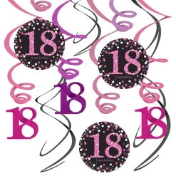 Swirls 18 Rosa Hengende Dekorasjon