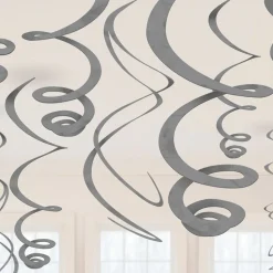 Swirls Silver Hengende Dekorasjon