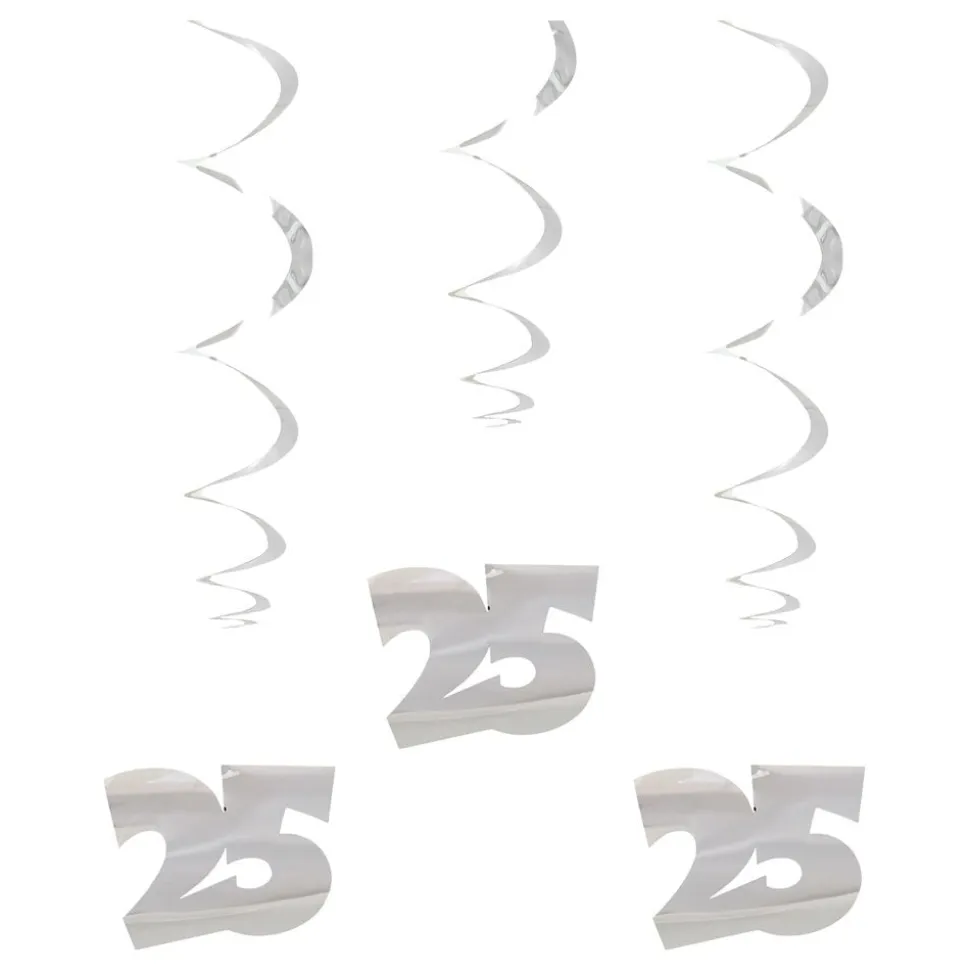 Swirls 25 Sølv Hengende Dekorasjon