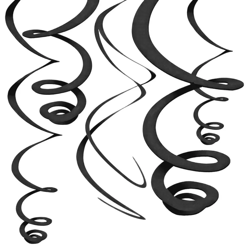 Swirls Svart Hengende Dekorasjon