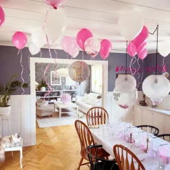 Takballonger rosa/hvit