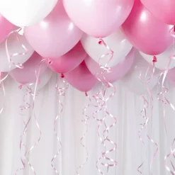 Takballonger rosa/hvit
