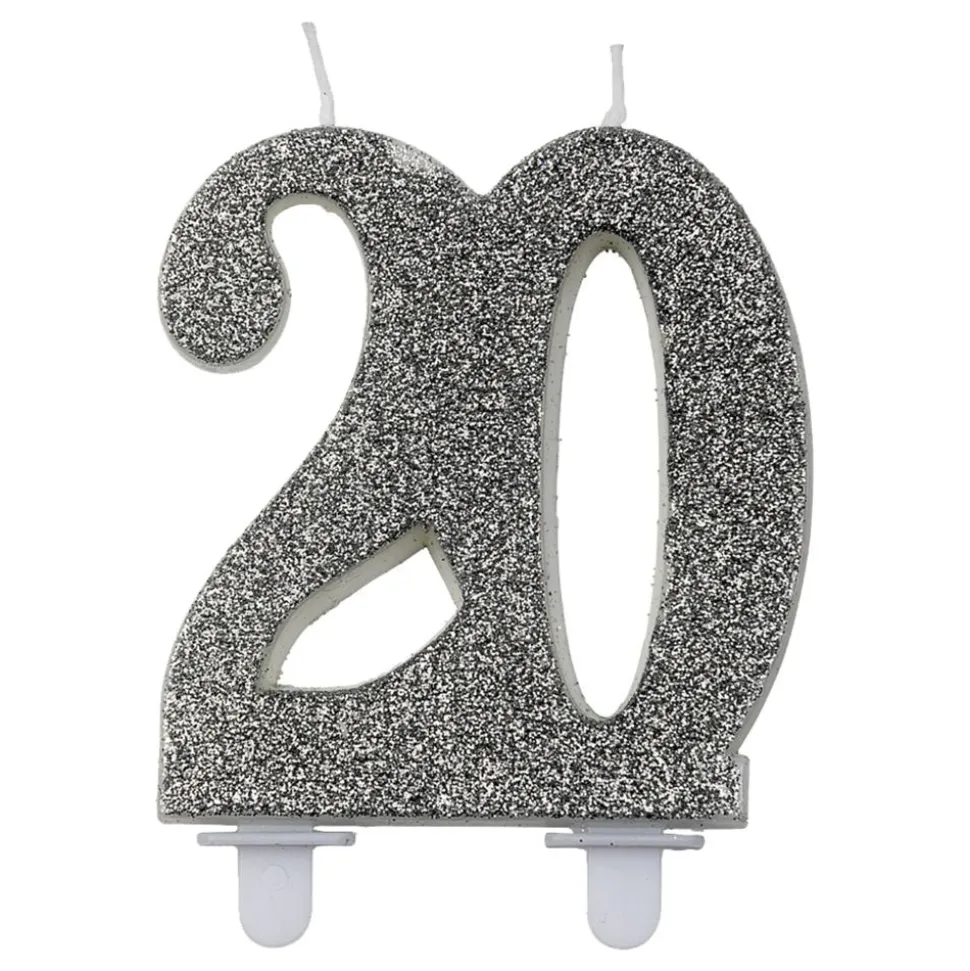 Talllys 20 Glitter Sølv