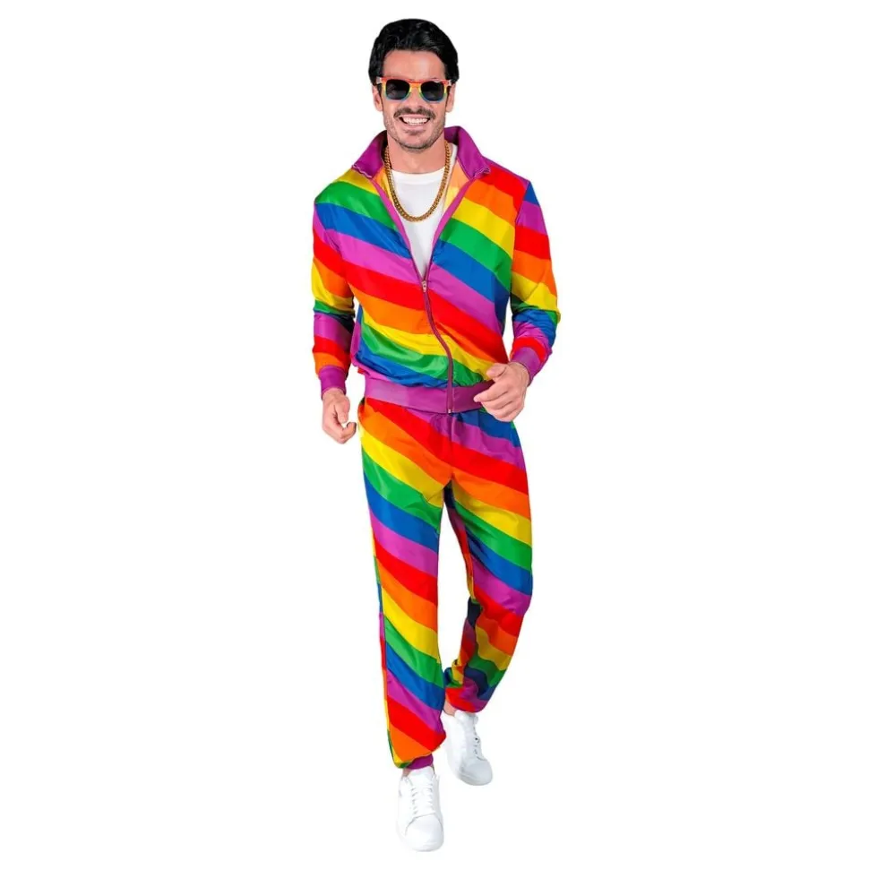 80-talls Grilldress Regnbuefarget Kostyme