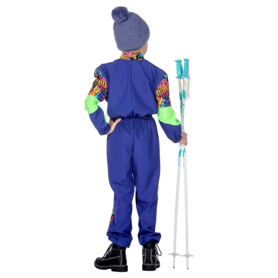 80-talls Skidress Blå/Grønn Barn Kostyme