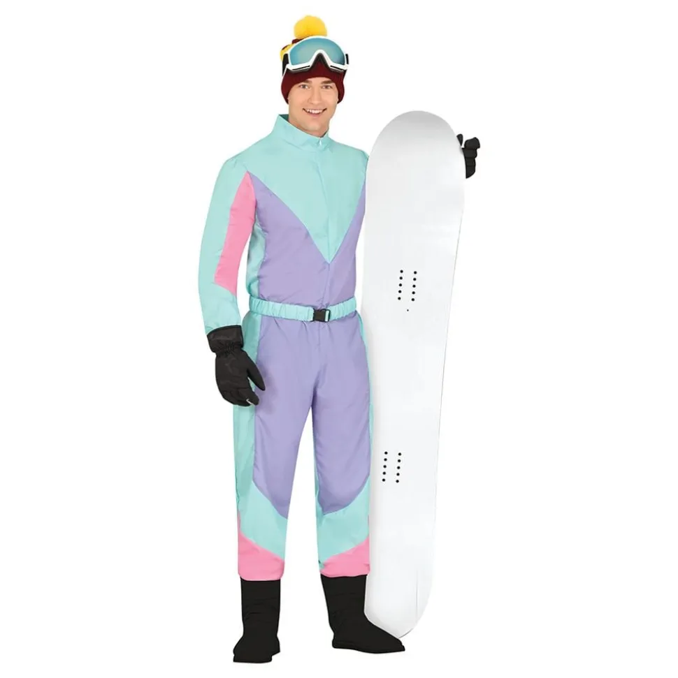 80-talls Skidress Lilla/Blå Herre Kostyme