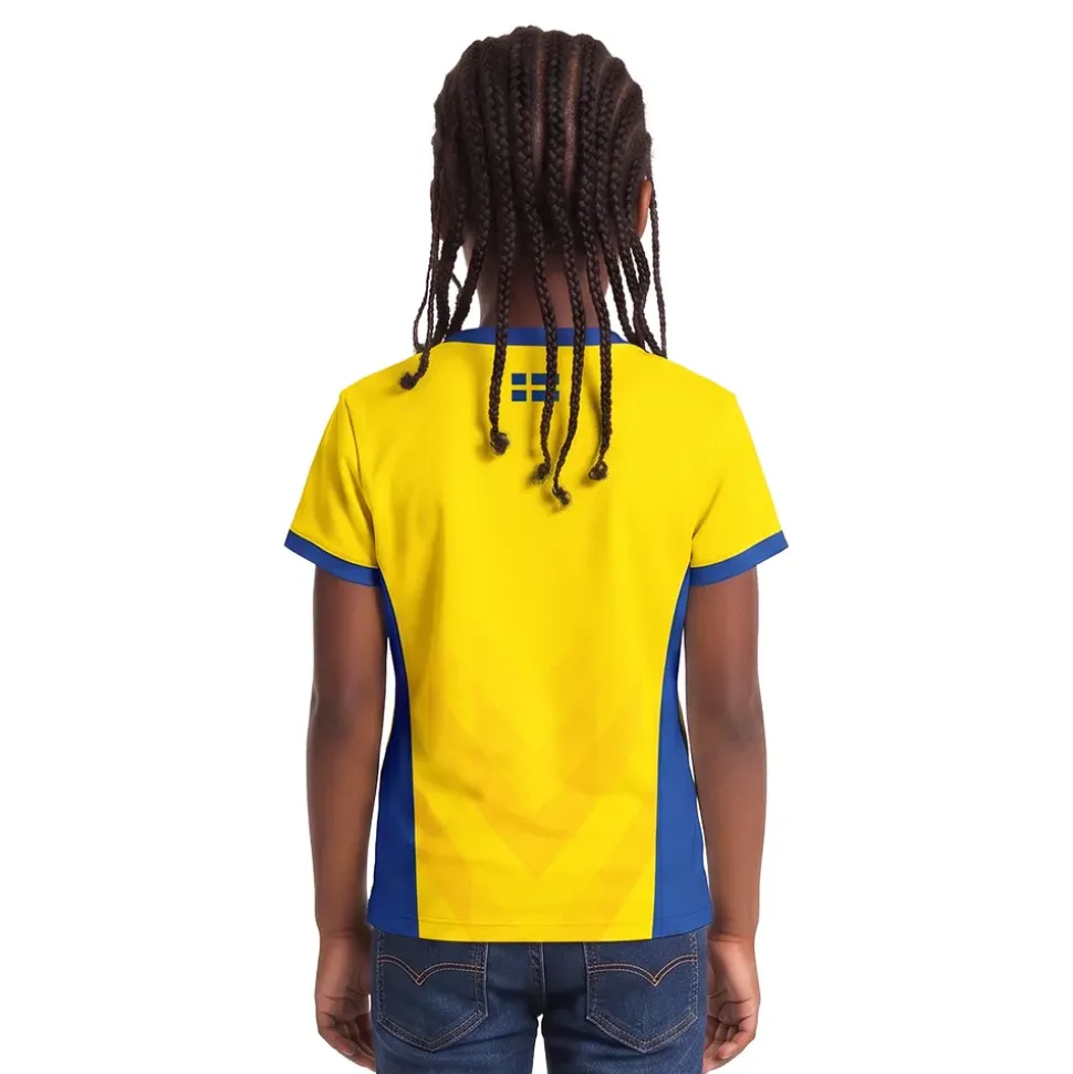 T-skjorte Sverige supportertrøye for barn