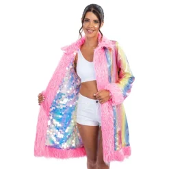 Vendbar Kappa med Paljetter Rosa Deluxe
