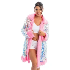 Vendbar Kappa med Paljetter Rosa Deluxe