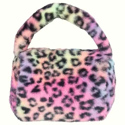 Veske i fuskepels Leopard Flerfarget