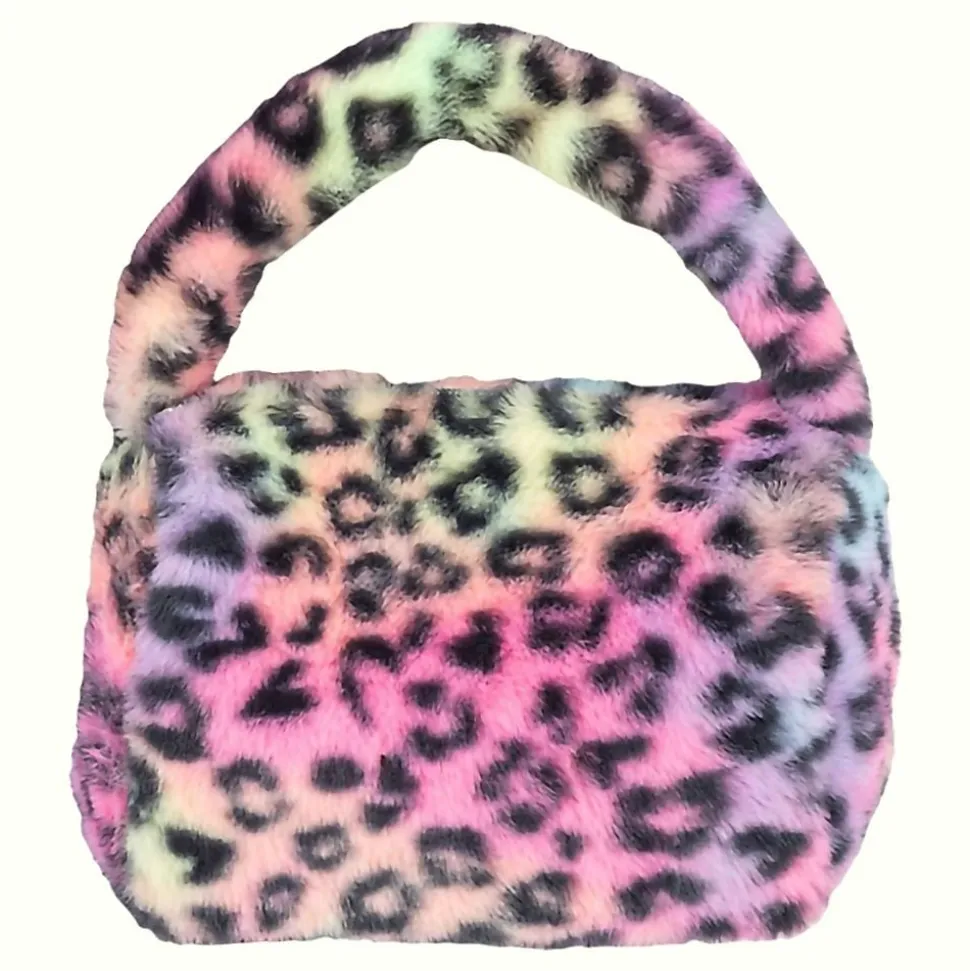 Veske i fuskepels Leopard Flerfarget