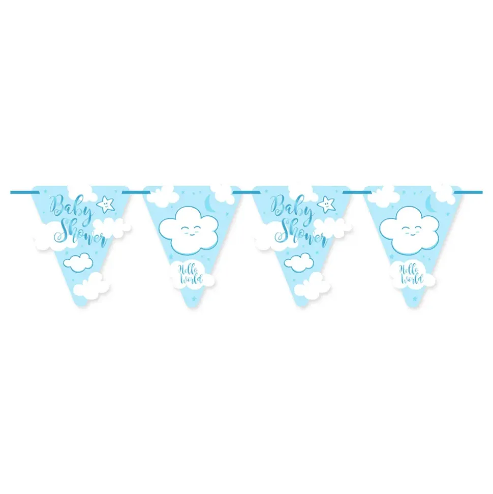 Vimpelgirlander Baby Shower Lyseblå