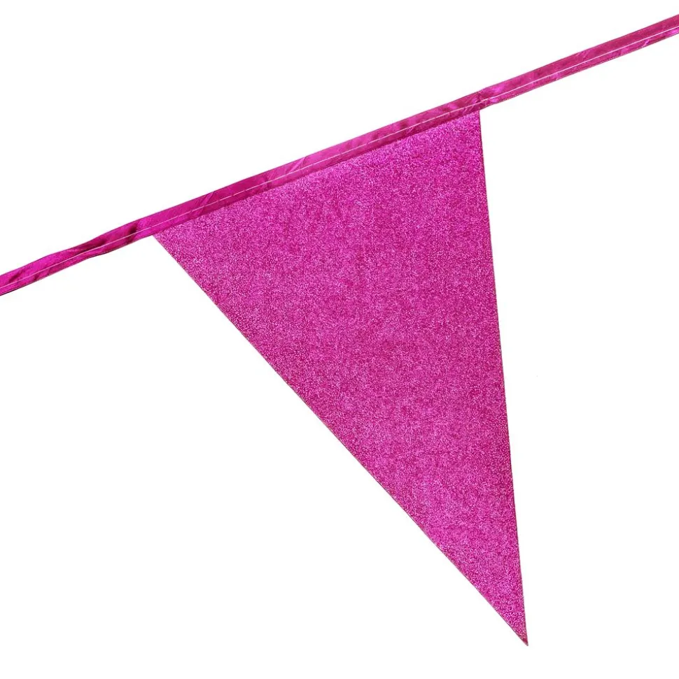 Vimpelgirlander Glitter Mørkerosa