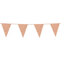 Vimpelgirlander Glitter Roségull