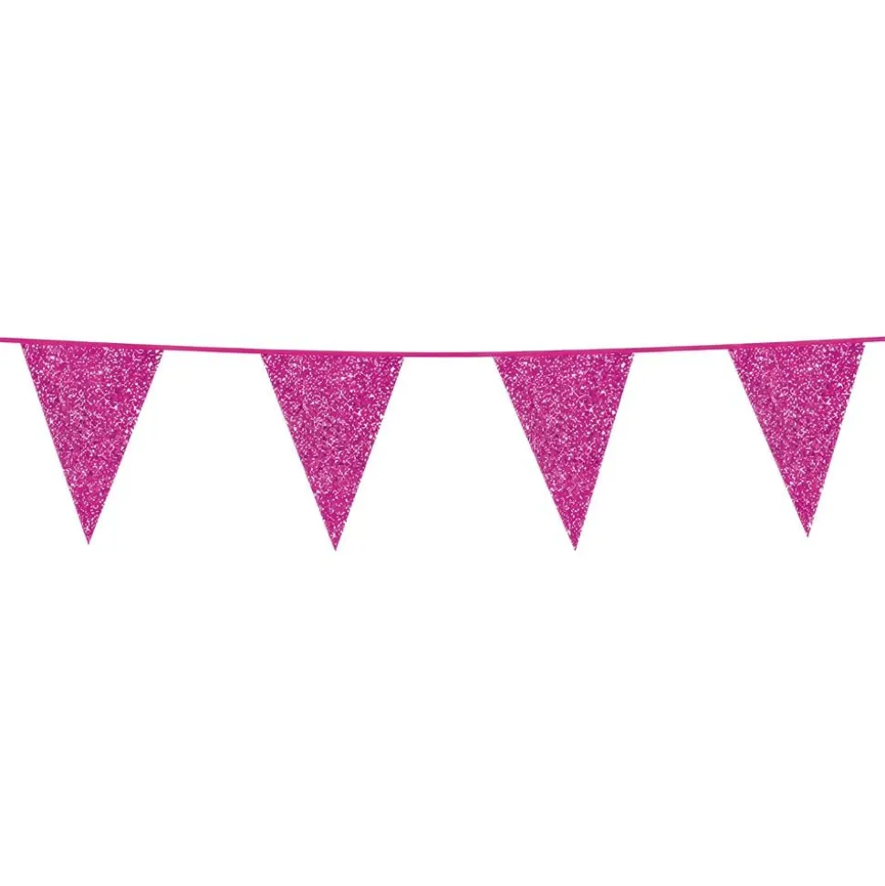 Vimpelgirlander Hot Pink Glitter