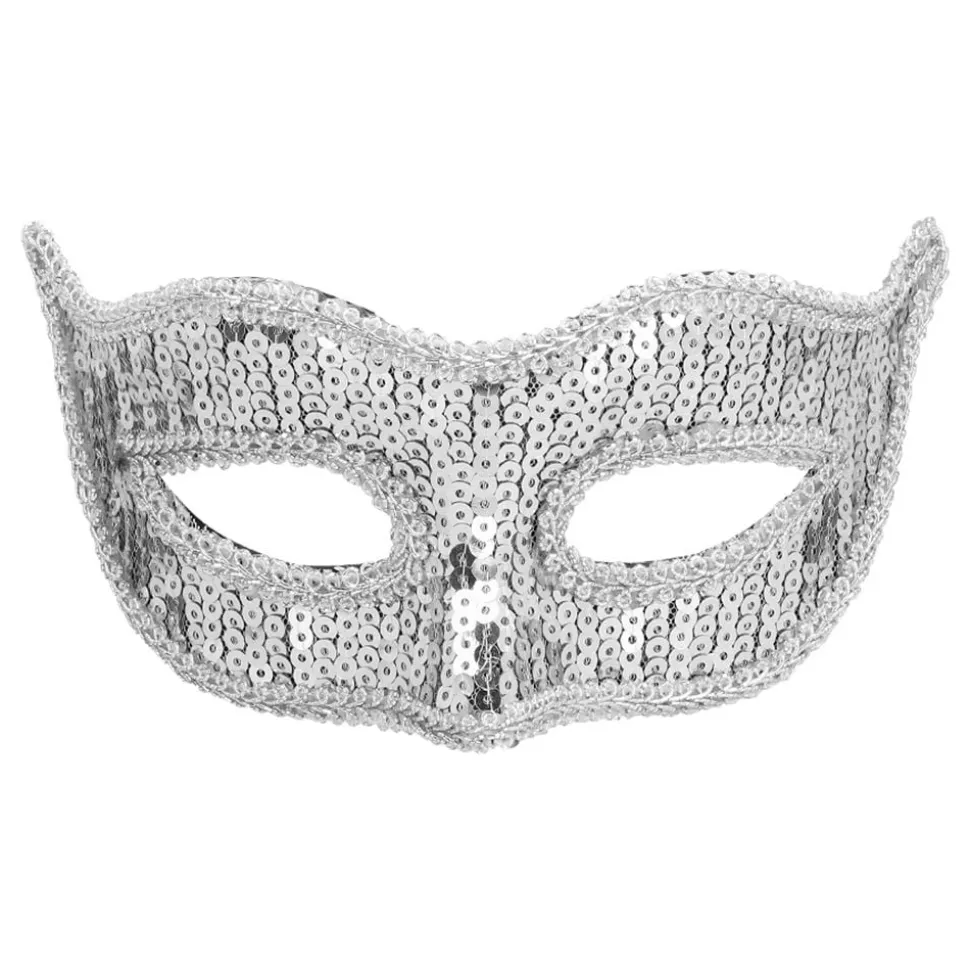 Øyemaske Paljett Venice Sølv